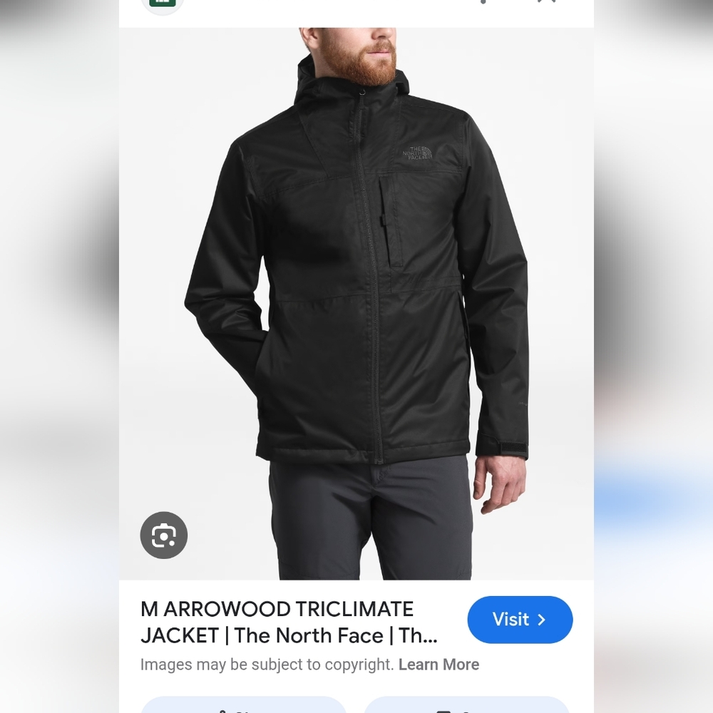 The North Face Men's Arrowood Tri-Climate 3-in-1 Waterproof Black Dryvent Jacket